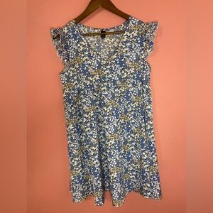 SHEIN Floral Ruffle Sleeve Babydoll Mini Dress